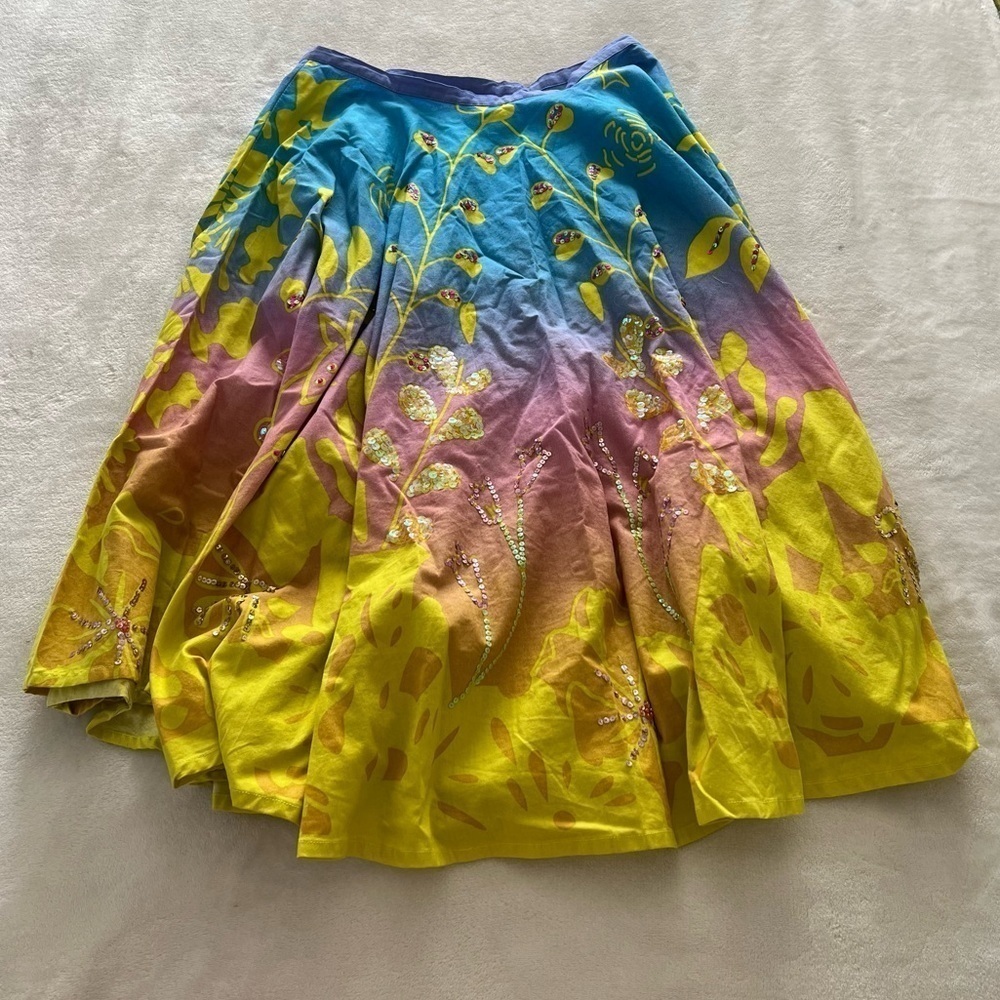 LAPIS Vibrant Colorful Sequin Circle Skirt Sz Large